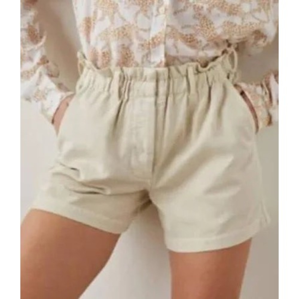 Rails Monte Stone Paperbag Waist Shorts Beige Cotton Tencel 618A-272A-1063 XS